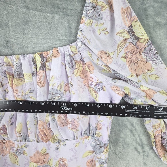 Womens Dress XXL Babydoll Romantic Floral Off Shoulder Tiered Fairy Coquette - Picture 8 of 12